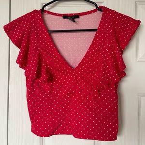 Cropped ruffle top